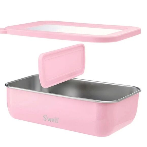 S'well Pink Bento Box Stainless Steel Interior Removeable Divider NWOT - Picture 1 of 5